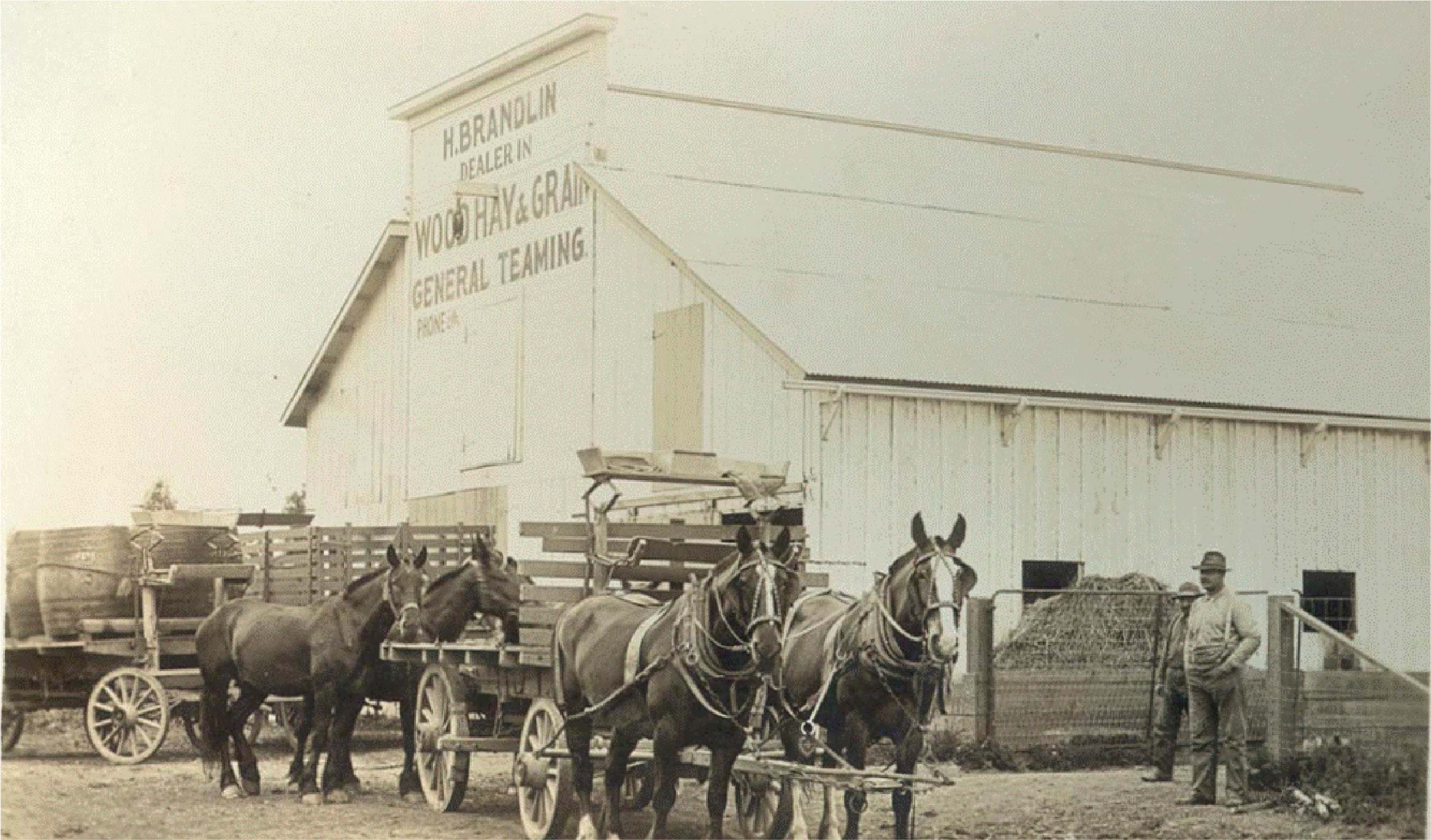 The original barn where the Brandlin family ran the local grain store and stage coach.