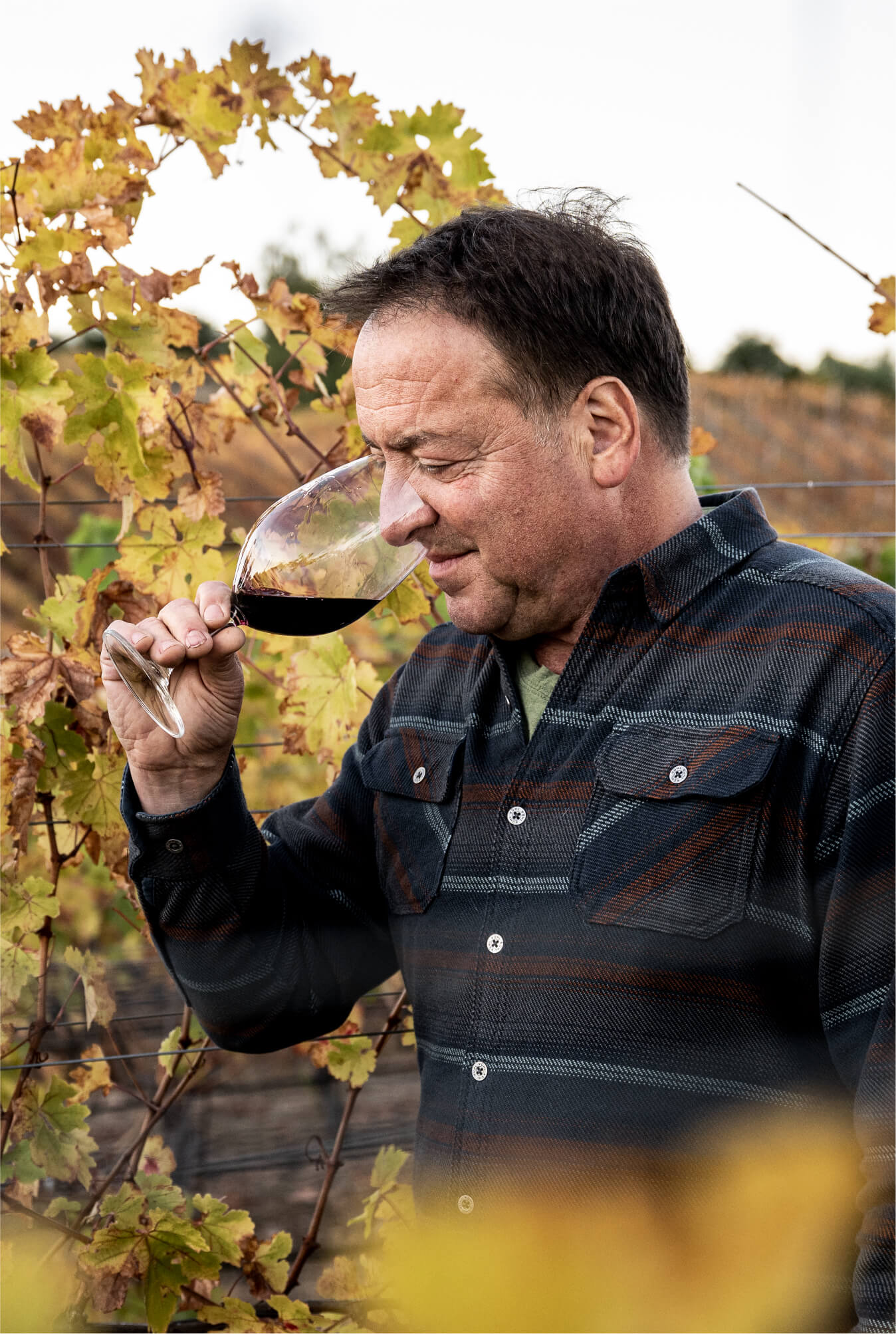 Rebecca George, Brandlin Estate Winemaker in the vineyard on Mount Veeder